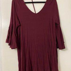 Size large bell sleeve t back tunic